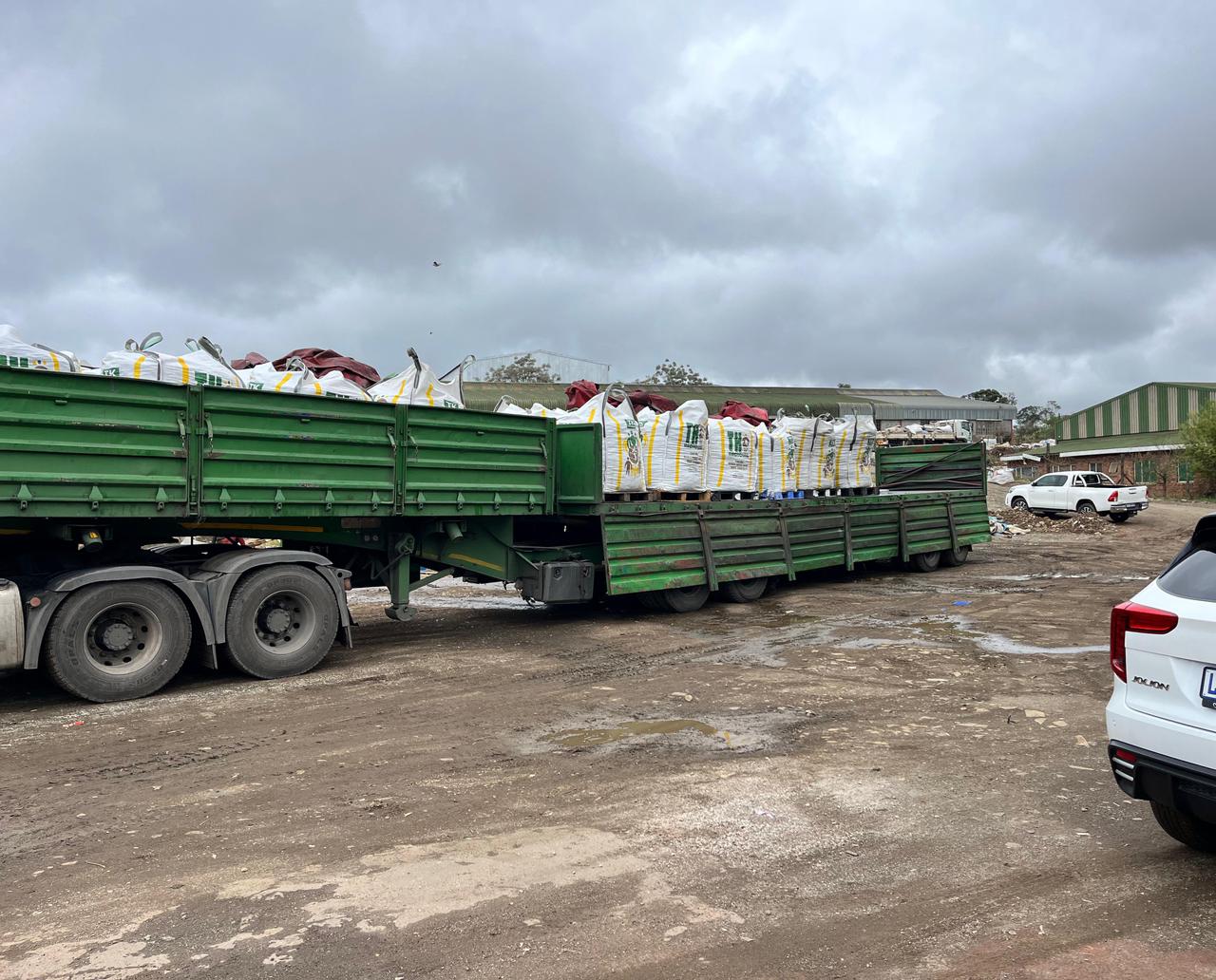 Clean, sorted glass ready for processing at the Amabongo Solutions recycling facility in KZN.
